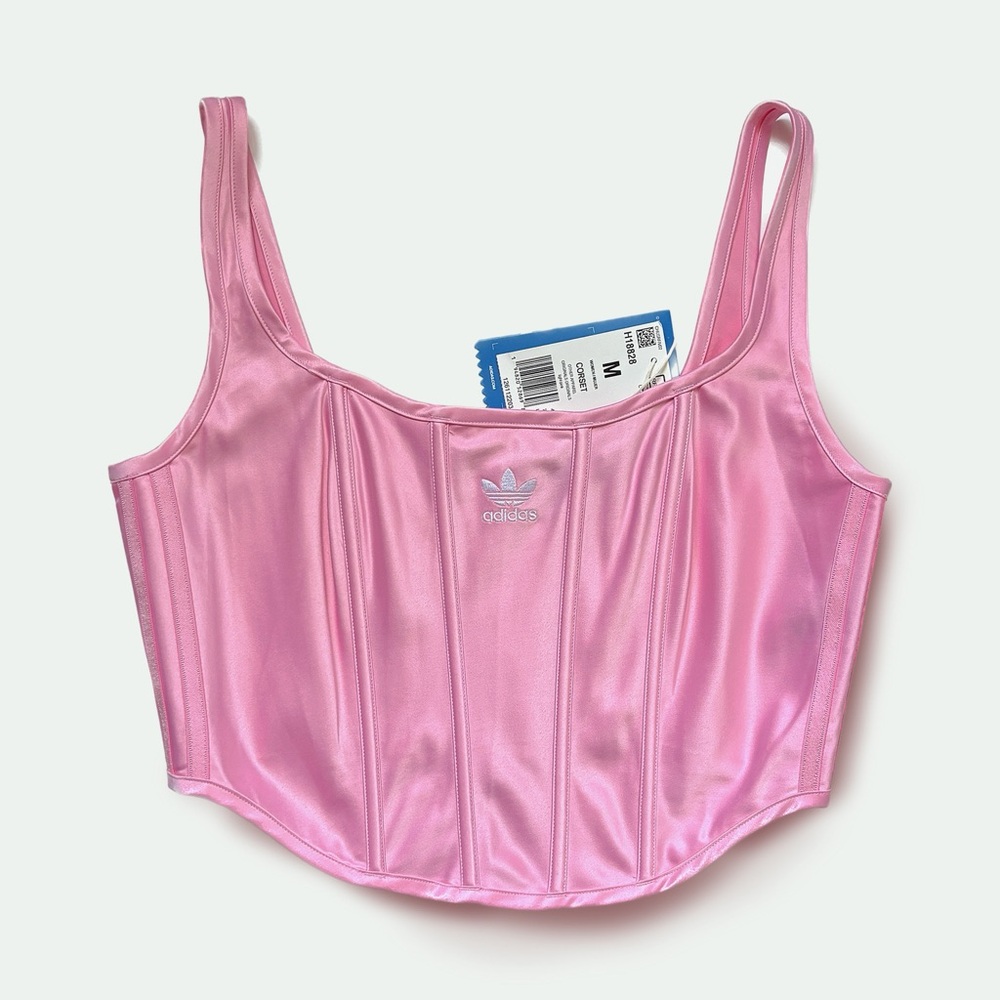 Adidas Pink Satin Corset Top